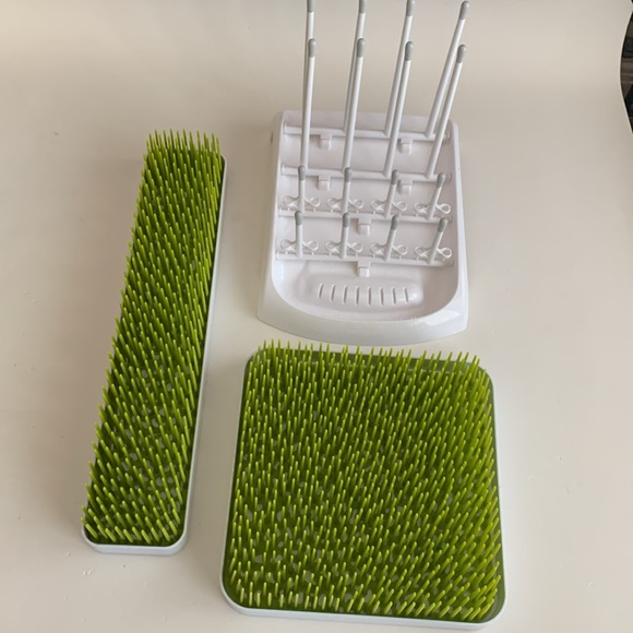 Bottle Drying Rack 2x Boon Green Grass & Munchkin Collapsible Rack Bundle - Picture 1 of 13